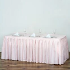 17FT Pleated Polyester Table Skirt, Banquet Folding Table Skirt -Home Decor Promotional Store SKT POLY 046 17 01