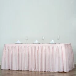 21FT Pleated Polyester Table Skirt, Banquet Folding Table Skirt -Home Decor Promotional Store SKT POLY 046 21 01