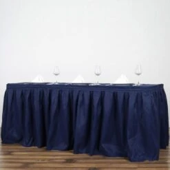 21FT Pleated Polyester Table Skirt, Banquet Folding Table Skirt -Home Decor Promotional Store SKT POLY NAVY 21 01 grande 083c3b31 6412 433a ab6e eb7e4d0a9986