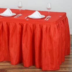 17FT Pleated Polyester Table Skirt, Banquet Folding Table Skirt -Home Decor Promotional Store SKT POLY RED 17 D01.progressive 4d8e1fea 7dc1 4394 9331 b918be9206c4