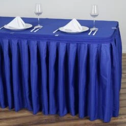 17FT Pleated Polyester Table Skirt, Banquet Folding Table Skirt -Home Decor Promotional Store SKT POLY ROY 17 D01