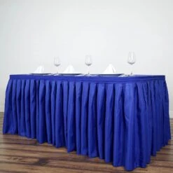 17FT Pleated Polyester Table Skirt, Banquet Folding Table Skirt -Home Decor Promotional Store SKT POLY ROY 17 02
