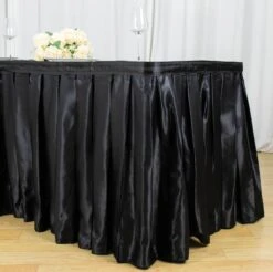 14FT Pleated Satin Table Skirt 22 14FT Pleated Satin Table Skirt -Home Decor Promotional Store SKT STN BLK 14 D01 1a15d861 cc0c 4713 b9f9 fd1937ad39de