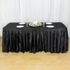 21FT Satin Table Skirt, Glossy Pleated Table Drape