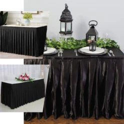 17FT Satin Table Skirt, Glossy Pleated Table Drape -Home Decor Promotional Store SKT STN BLK EBC2 grande.progressive 5bba5bb4 8e54 42e0 a090 2d75b3224dba