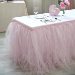 21 FT - 4 Layer Tulle Tutu Pleated Table Skirts -Home Decor Promotional Store SKT T01 046 21 01