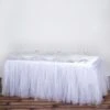 17 FT Two Layered Pleated Tulle Tutu Table Skirt With Satin Edge