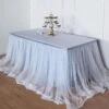 17FT Extra Long 48" Two Layered Tulle & Satin Table Skirt