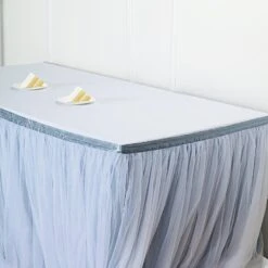 21FT Extra Long 48" Two Layered Tulle & Satin Table Skirt -Home Decor Promotional Store SKT T04 WHT 086 21 D28.progressive 77fbf2bf ec88 41b3 93be 2ae7fc8f2435