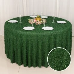 120" Fringe Shag Polyester Round Tablecloth -Home Decor Promotional Store Shag Minky Polyester Round Tablecloth 56c0beb1 d76d 4c97 a186 6654d4839097