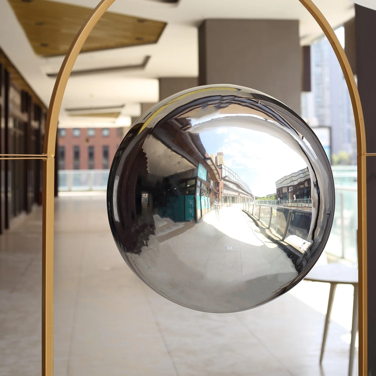 Silver Stainless Steel Gazing Globe Mirror Ball, Reflective Shiny Hollow Garden Spheres 4 Silver Stainless Steel Gazing Globe Mirror Ball, Reflective Shiny Hollow Garden Spheres - Image 4