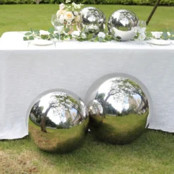 Silver Stainless Steel Gazing Globe Mirror Ball, Reflective Shiny Hollow Garden Spheres 32 Silver Stainless Steel Gazing Globe Mirror Ball, Reflective Shiny Hollow Garden Spheres -Home Decor Promotional Store Silver Stainless Steel Gazing Globe Mirror Ball 7 23727950 763b 4715 97d9 a4f9e1d89f09