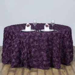 120" Grandiose 3D Rosette Satin Round Tablecloth -Home Decor Promotional Store TAB 01 120 EGG 02 min