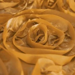 120" Grandiose 3D Rosette Satin Round Tablecloth -Home Decor Promotional Store TAB 01 120 GOLD D07