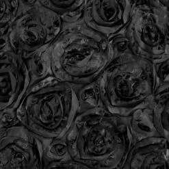 90"X132" Grandiose 3D Rosette Satin Rectangle Tablecloth 29 90"X132" Grandiose 3D Rosette Satin Rectangle Tablecloth -Home Decor Promotional Store TAB 01 90132 BLK D10
