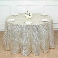 120" Seamless Diamond Glitz Sequin Round Tablecloth