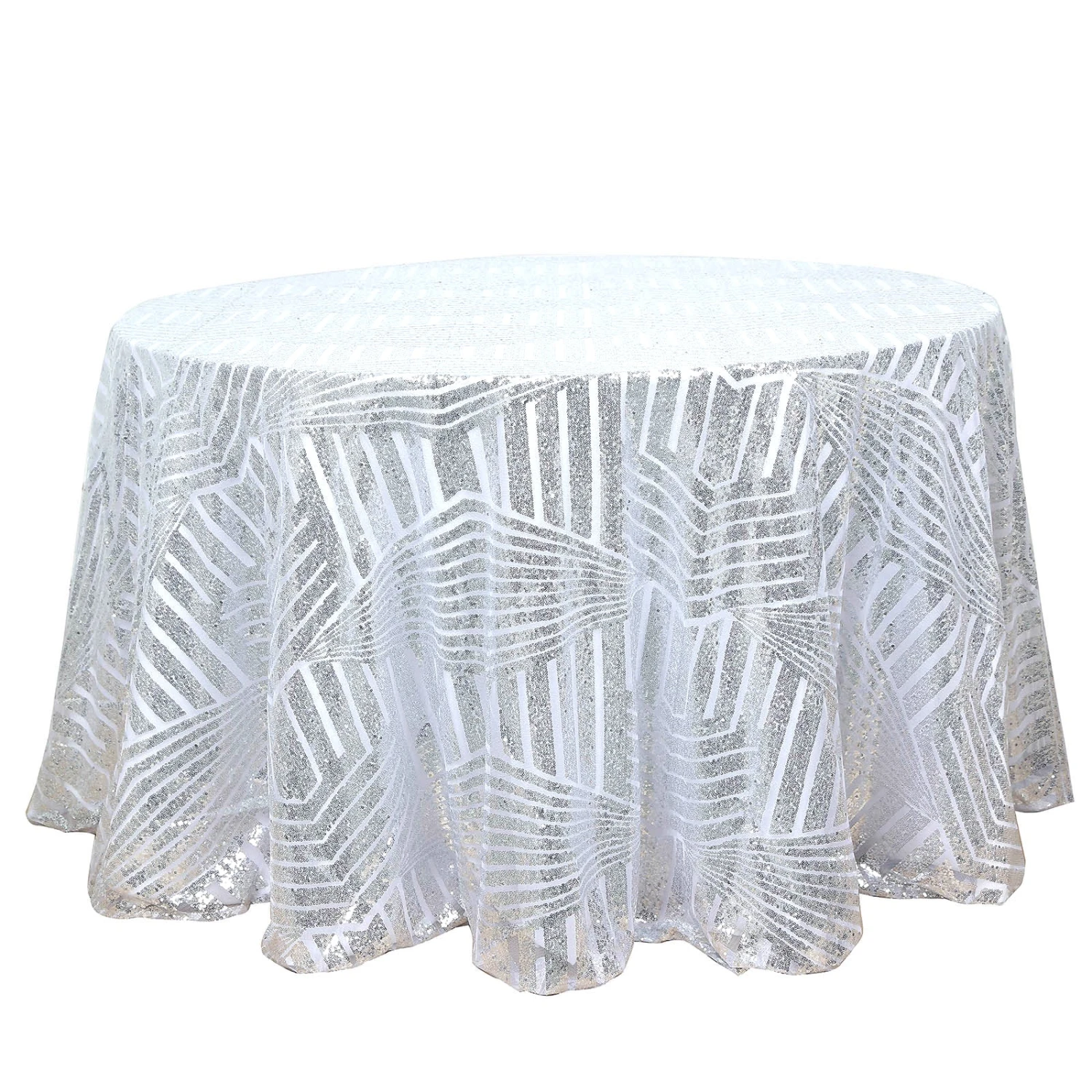 120" Seamless Diamond Glitz Sequin Round Tablecloth 20 120" Seamless Diamond Glitz Sequin Round Tablecloth - Image 20