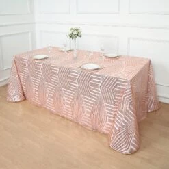 90"x132" Seamless Diamond Sequin Rectangular Tablecloth -Home Decor Promotional Store TAB 02G 90132 046 D03