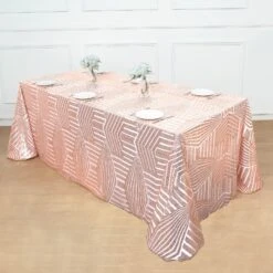 90"x132" Seamless Diamond Sequin Rectangular Tablecloth