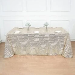 90"x132" Seamless Diamond Sequin Rectangular Tablecloth -Home Decor Promotional Store TAB 02G 90132 CHMP D02