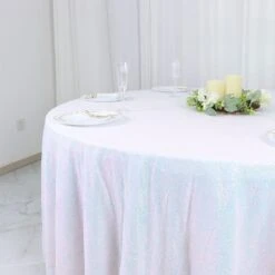 120" Premium Sequin Round Tablecloth -Home Decor Promotional Store TAB 02 120 ABWB D11