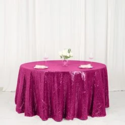 120" Premium Sequin Round Tablecloth
