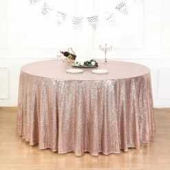 132" Premium Sequin Tablecloth, Round Glitter Table Cloth 30 132" Premium Sequin Tablecloth, Round Glitter Table Cloth -Home Decor Promotional Store TAB 02 136 046 01