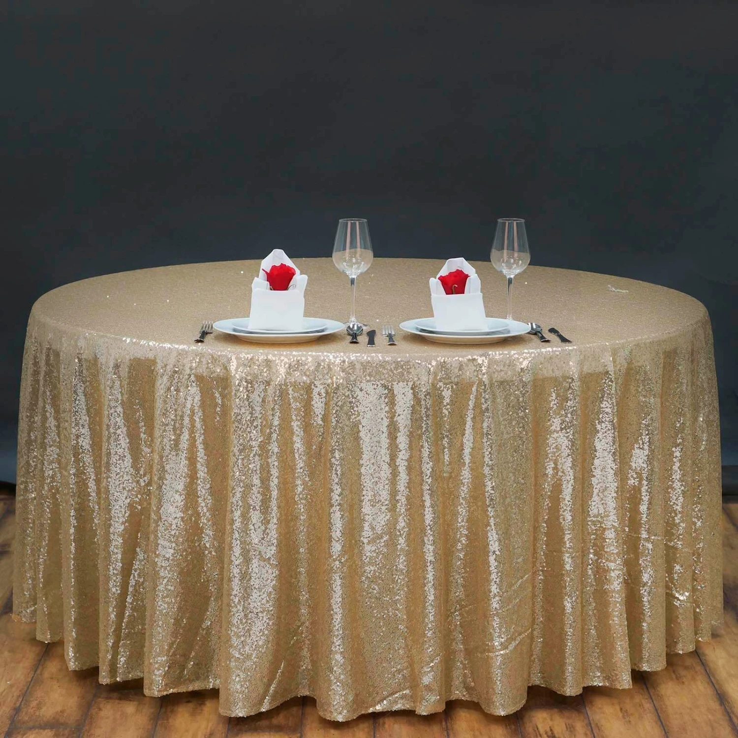 132" Premium Sequin Tablecloth, Round Glitter Table Cloth 18 132" Premium Sequin Tablecloth, Round Glitter Table Cloth - Image 18