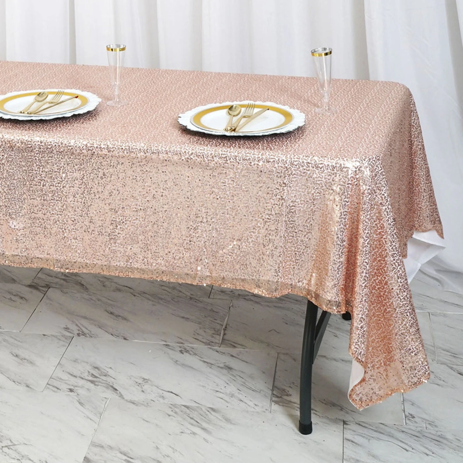 60" X 102" Premium Sequin Rectangle Tablecloth 13 60" X 102" Premium Sequin Rectangle Tablecloth - Image 13