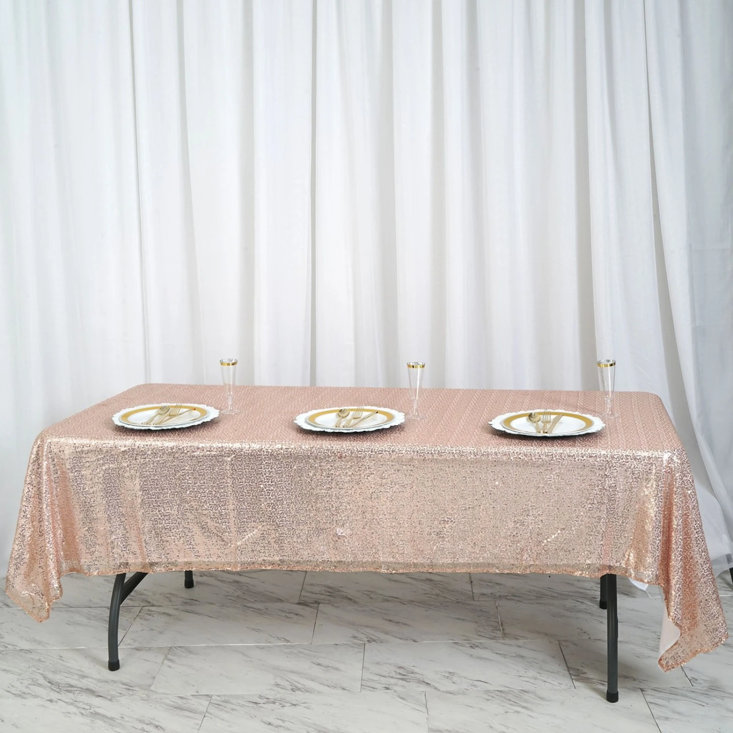 60" X 102" Premium Sequin Rectangle Tablecloth 11 60" X 102" Premium Sequin Rectangle Tablecloth - Image 11