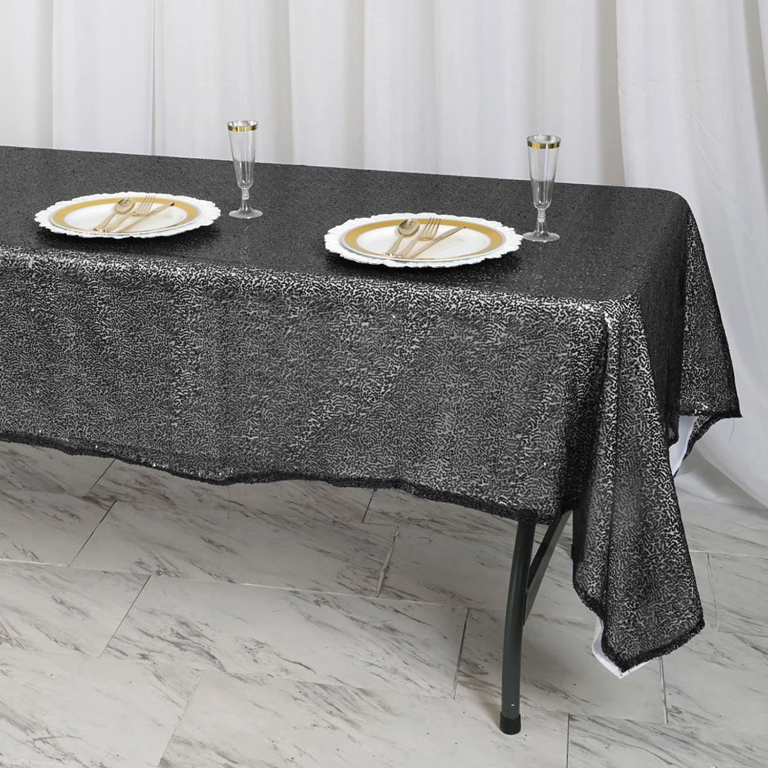 60" X 102" Premium Sequin Rectangle Tablecloth 9 60" X 102" Premium Sequin Rectangle Tablecloth - Image 9