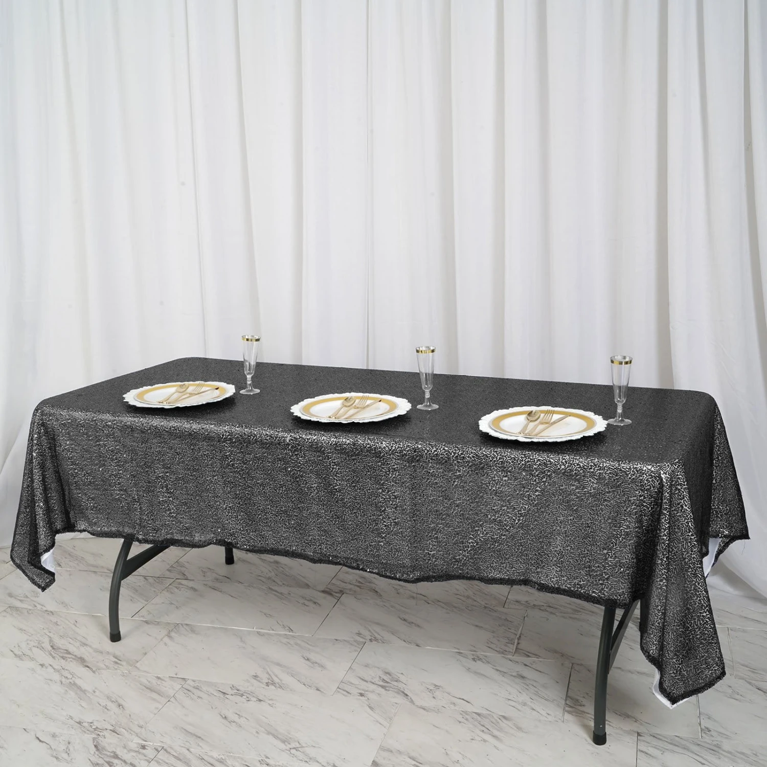 60" X 102" Premium Sequin Rectangle Tablecloth 7 60" X 102" Premium Sequin Rectangle Tablecloth - Image 7