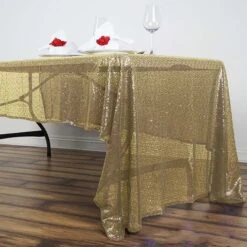 60" X 126" Premium Sequin Rectangle Tablecloth -Home Decor Promotional Store TAB 02 60126 CHMP D03