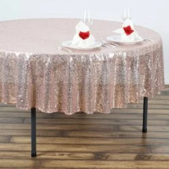 90" Premium Sequin Tablecloth, Round Glitter Table Cloth -Home Decor Promotional Store TAB 02 90 046 02
