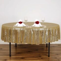 90" Premium Sequin Tablecloth, Round Glitter Table Cloth -Home Decor Promotional Store TAB 02 90 CHMP 01.progressive 66a648d3 6eac 4b61 91db 8c7cf91a60a7