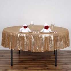 90" Premium Sequin Tablecloth, Round Glitter Table Cloth -Home Decor Promotional Store TAB 02 90 GOLD 01.progressive d3875c57 9060 4b36 a8c5 4ad514afd6e3