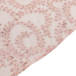 120" Sequin Leaf Embroidered Seamless Tulle Round Tablecloth, Sheer Table Overlay 32 120" Sequin Leaf Embroidered Seamless Tulle Round Tablecloth, Sheer Table Overlay -Home Decor Promotional Store TAB 02 FLOR 120 054 D05