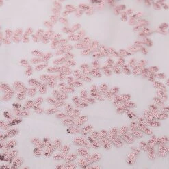 90"x156" Sequin Leaf Embroidered Tulle Rectangular Tablecloth -Home Decor Promotional Store TAB 02 FLOR 90156 054 D10