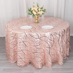 Wave Mesh Round Tablecloth With Embroidered Sequins 120" 29 Wave Mesh Round Tablecloth With Embroidered Sequins 120" -Home Decor Promotional Store TAB 02 WAVE 120 046 01