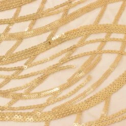 Wave Mesh Round Tablecloth With Embroidered Sequins 120" 24 Wave Mesh Round Tablecloth With Embroidered Sequins 120" -Home Decor Promotional Store TAB 02 WAVE 120 GOLD D10