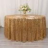 Wave Mesh Round Tablecloth With Embroidered Sequins 120"