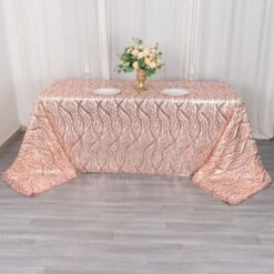 Wave Mesh Rectangular Tablecloth With Embroidered Sequins 90"x156" -Home Decor Promotional Store TAB 02 WAVE 90156 046 D02