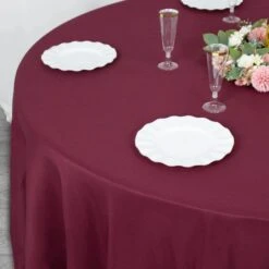 108" 200 GSM Seamless Premium Polyester Round Tablecloth -Home Decor Promotional Store TAB 108 BURG PRM D04 15357943 63e0 47e9 9d41 0935fbeea606