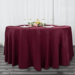 120" 200 GSM Seamless Premium Polyester Round Tablecloth -Home Decor Promotional Store TAB 120 BURG PRM D02 c61fe80e 4796 44d6 bb32 c2f6a585efdd