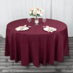 120" 200 GSM Seamless Premium Polyester Round Tablecloth -Home Decor Promotional Store TAB 120 BURG PRM D03 219bcae1 961d 4e9b ad1b c9cf8149a3d3