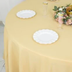 120" 200 GSM Seamless Premium Polyester Round Tablecloth -Home Decor Promotional Store TAB 120 CHMP PRM D04