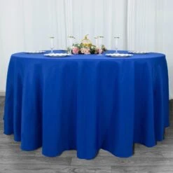 120" 200 GSM Seamless Premium Polyester Round Tablecloth -Home Decor Promotional Store TAB 120 ROY PRM D02 f1038745 94e5 4327 9287 4790c272540c
