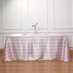 90" X 132" | Stripe Satin Rectangle Tablecloth | Seamless 29 90" X 132" | Stripe Satin Rectangle Tablecloth | Seamless -Home Decor Promotional Store TAB 15 90132 046 02
