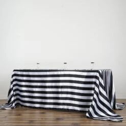 90" X 132" | Stripe Satin Rectangle Tablecloth | Seamless 26 90" X 132" | Stripe Satin Rectangle Tablecloth | Seamless -Home Decor Promotional Store TAB 15 90132 BLK 02