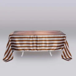 90" X 132" | Stripe Satin Rectangle Tablecloth | Seamless 36 90" X 132" | Stripe Satin Rectangle Tablecloth | Seamless -Home Decor Promotional Store TAB 15 90132 GOLD 99